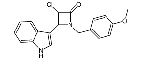 3-chloro-4-(1H-indol-3-yl)-1-[(4-methoxyphenyl)methyl]azetidin-2-one结构式