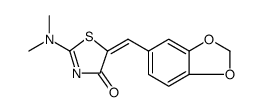 4(5H)-Thiazolone, 5-(1,3-benzodioxol-5-ylmethylene)-2-(dimethylamino) Structure