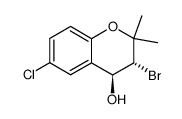 (3R,4S)-3-Bromo-6-chloro-2,2-dimethyl-chroman-4-ol结构式