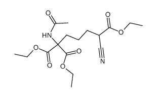 1-acetylamino-5-cyano-pentane-1,1,5-tricarboxylic acid triethyl ester Structure