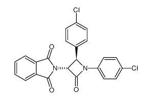 2-[(2R,3R)-1,2-Bis-(4-chloro-phenyl)-4-oxo-azetidin-3-yl]-isoindole-1,3-dione Structure