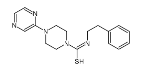 N-(2-phenylethyl)-4-pyrazin-2-ylpiperazine-1-carbothioamide结构式
