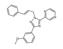2-[5-(3-methoxyphenyl)-2-(3-phenylprop-2-enyl)-1,2,4-triazol-3-yl]pyrazine结构式