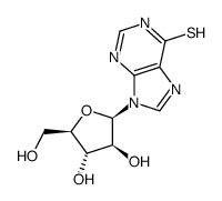 6-巯基-9-(bD-阿拉伯呋喃糖基)嘌呤结构式