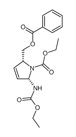 (2R,5S)-2-Benzoyloxymethyl-5-ethoxycarbonylamino-2,5-dihydro-pyrrole-1-carboxylic acid ethyl ester结构式