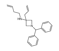 1-benzhydryl-N-but-3-enyl-3-prop-2-enylazetidin-3-amine结构式