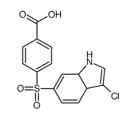 4-[(3-chloro-3a,7a-dihydro-1H-indol-6-yl)sulfonyl]benzoic acid结构式