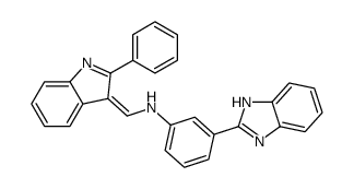 3-(1H-benzimidazol-2-yl)-N-[(Z)-(2-phenylindol-3-ylidene)methyl]aniline Structure