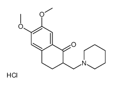 6,7-dimethoxy-2-(piperidin-1-ium-1-ylmethyl)-3,4-dihydro-2H-naphthalen-1-one,chloride结构式