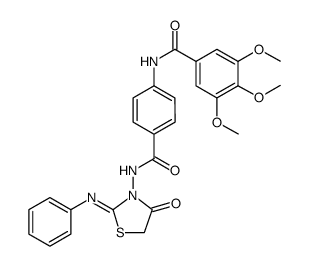 Benzamide, 3,4,5-trimethoxy-N-[4-[[[4-oxo-2-(phenylimino)-3-thiazolidinyl]amino]carbonyl]phenyl]结构式