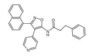 3-(1-naphthyl)-5-(3-phenylpropionylamino)-4-(4-pyridyl)isoxazole结构式