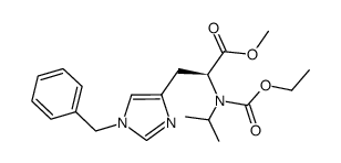 N-α-(ethoxycarbonyl)-N-α-isopropyl,N-1(τ)-benzyl-L-histidine methyl ester结构式