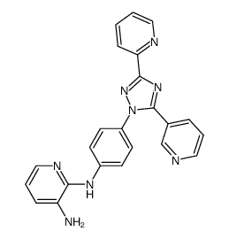 N2-(4-(3-(pyridin-2-yl)-5-(pyridin-3-yl)-1H-1,2,4-triazol-1-yl)phenyl)pyridine-2,3-diamine Structure