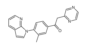 1-(3-methyl-4-(1H-pyrrolo[2,3-b]pyridin-1-yl)phenyl)-2-(pyrazin-2-yl)ethanone结构式