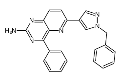 4-phenyl-6-(1-benzyl-1H-pyrazol-4-yl)pyrido[3,2-d]pyrimidin-2-ylamine结构式