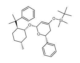 (2R,6R)-2-(l-phenmenthyloxy)-6-phenyl-4-[(tert-butyldimethylsilyl)-oxy]-2H(5,6)-dihydropyran结构式