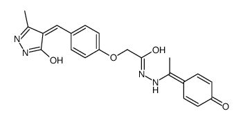 2-[4-[(Z)-(3-methyl-5-oxo-1H-pyrazol-4-ylidene)methyl]phenoxy]-N'-[1-(4-oxocyclohexa-2,5-dien-1-ylidene)ethyl]acetohydrazide结构式