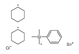 [chloro(dicyclohexyl)stannyl]methyl-dimethyl-phenylsilane结构式