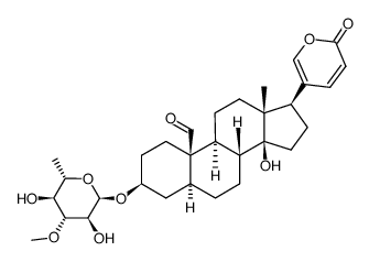 14-hydroxy-3β-(O3-methyl-6-deoxy-α-L-glucopyranosyloxy)-19-oxo-5α,14β-bufa-20,22-dienolide结构式