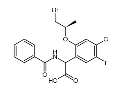2-(benzoylamino)-2-[2-[(1R)-2-bromo-1-methylethoxy]-4-chloro-5-fluorophenyl]acetic acid结构式
