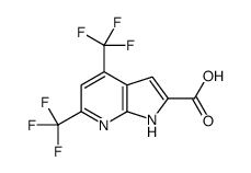 4,6-Bis(trifluoromethyl)-1H-pyrrolo[2,3-b]pyridine-2-carboxylic a cid结构式