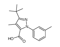 4-Methyl-1-(3-methylphenyl)-3-(2-methyl-2-propanyl)-1H-pyrazole-5 -carboxylic acid Structure