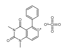 1,3-dimethyl-2,4-dioxo-5-phenyl-1H,2H,3H,4H-pyrano-[4,3-d]pyrimidinium perchlorate结构式