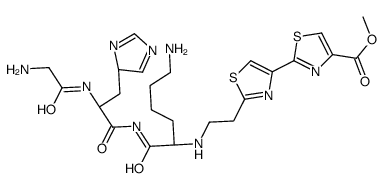 N-(glycyl-histidyl-lysyl)-2-(4''-methoxycarbonyl-2'',4'-bithiazol-2'-yl)ethylamine Structure