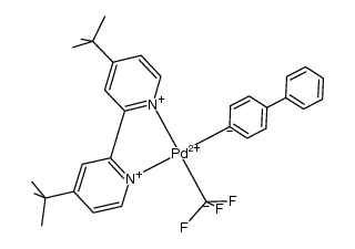 (4,4'-di-tert-butyl-2,2'-bipyridine)Pd(II)(p-PhC6H4)(CF3)结构式