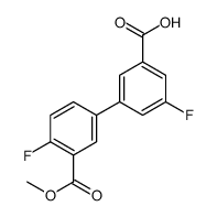 3-fluoro-5-(4-fluoro-3-methoxycarbonylphenyl)benzoic acid Structure