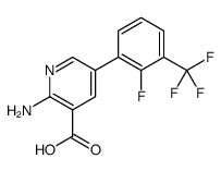 2-amino-5-[2-fluoro-3-(trifluoromethyl)phenyl]pyridine-3-carboxylic acid结构式