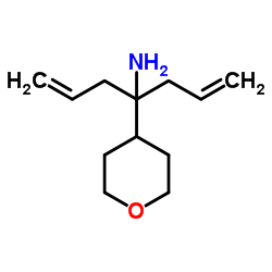 4-(Tetrahydro-2H-pyran-4-yl)-1,6-heptadien-4-amine结构式