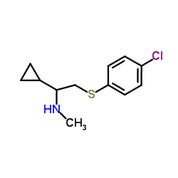 2-(4-chlorophenyl)sulfanyl-1-cyclopropyl-N-methyl-ethanamine结构式