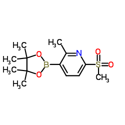 2-methyl-3-(4,4,5,5-tetramethyl-1,3,2-dioxaborolan-2-yl)-6-(methylsulfonyl)pyridine Structure