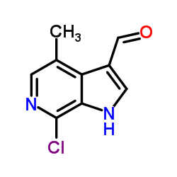 7-Chloro-4-methyl-1H-pyrrolo[2,3-c]pyridine-3-carbaldehyde结构式