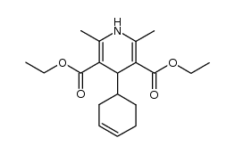 4-cyclohex-3-enyl-2,6-dimethyl-1,4-dihydro-pyridine-3,5-dicarboxylic acid diethyl ester Structure