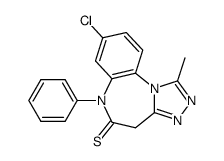 8-chloro-1-methyl-6-phenyl-4H-(1,2,4)triazolo(4,3-a)(1,5)benzodiazepine-5(6H)-thione结构式