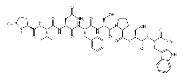 pGlu-Val-Asn-Phe-Ser-Pro-Ser-Trp amide Structure