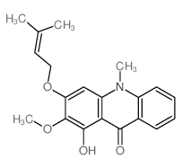 9(10H)-Acridinone,1-hydroxy-2-methoxy-10-methyl-3-[(3-methyl-2-buten-1-yl)oxy]- picture
