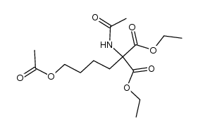 2-(acetylamino)-2-[4-(acetyloxy)butyl]propanedioic acid, diethyl ester Structure