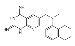 5-methyl-4-[(methyl-tetralin-1-yl-amino)methyl]-2,8,10-triazabicyclo[4 .4.0]deca-1,3,5,7,9-pentaene-7,9-diamine Structure