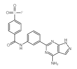 Benzenesulfonylfluoride,4-[[[3-(4-amino-1H-pyrazolo[3,4-d]pyrimidin-6-yl)phenyl]amino]carbonyl]- Structure