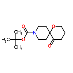 2-Methyl-2-propanyl 5-oxo-1-oxa-9-azaspiro[5.5]undecane-9-carboxylate结构式