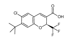 (S)-6-chloro-7-(1,1-dimethylethyl)-2-(trifluoromethyl)-2H-1-benzopyran-3-carboxylic acid结构式