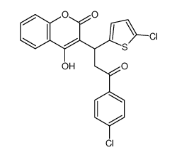 3-[3-(4-chlorophenyl)-1-(5-chloro-2-thienyl)-3-oxopropyl]-4-hydroxy-2-benzopyrone Structure