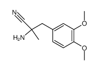 (±)-2-amino-3-(3,4-dimethoxyphenyl)-2-methylpropiononitrile structure
