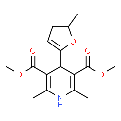 2,6-Dimethyl-4-(5-methyl-furan-2-yl)-1,4-dihydro-pyridine-3,5-dicarboxylic acid dimethyl ester结构式
