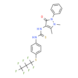 (Z)-N-(1,5-dimethyl-3-oxo-2-phenyl-2,3-dihydro-1H-pyrazol-4-yl)-N-(4-((perfluoropropyl)thio)phenyl)carbamimidothioic acid结构式