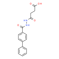 4-[2-([1,1'-biphenyl]-4-ylcarbonyl)hydrazino]-4-oxobutanoic acid structure