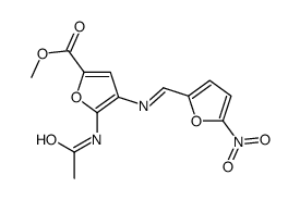 methyl 5-acetamido-4-[(5-nitrofuran-2-yl)methylideneamino]furan-2-carboxylate Structure